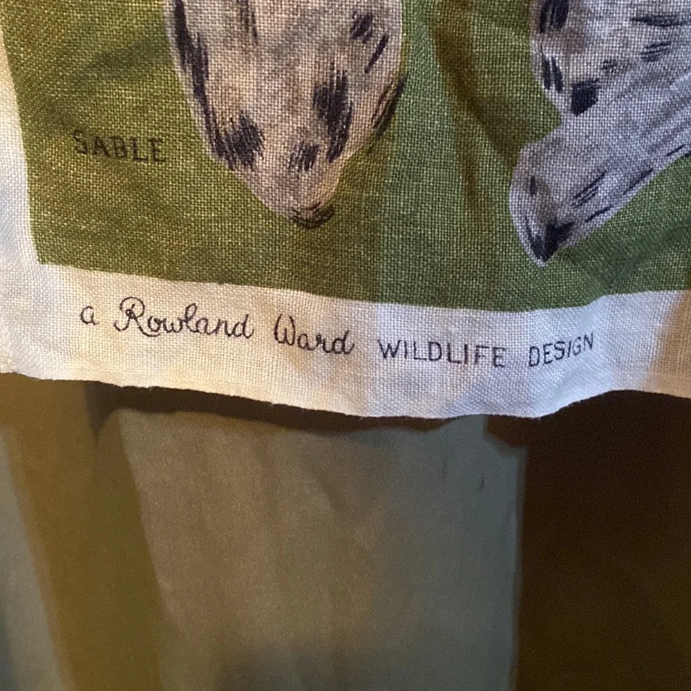 Irish linen towel wild life safari animals
